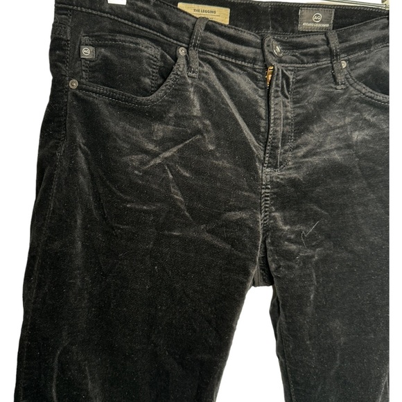 AG The Legging Super Skinny Black Velvet Pants - Picture 4 of 8